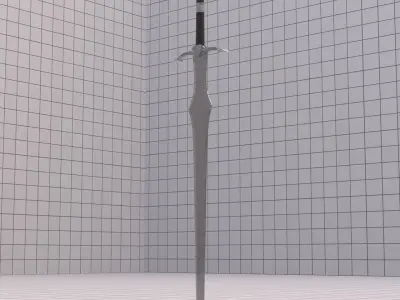 A steel sword Low-poly 3D model