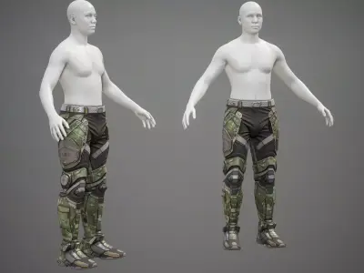 Sci-Fi Pants Sneakers p03 Low-poly 3D model