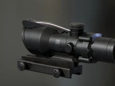 TRIJICON ACOG 4x32 RIFLE SCOPE LOW POLY Low-poly 3D model