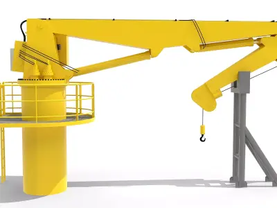 Ship Deck Crane 3T 3D model