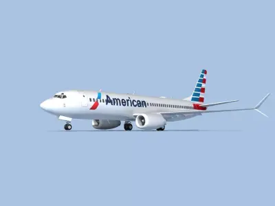 Boeing 737-800 Max American Airlines 3D model purchase