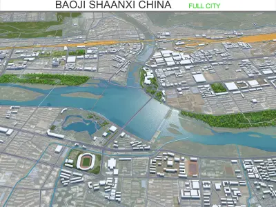Baoji Shaanxi China 40km Free low-poly 3D model