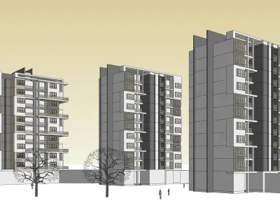 Sketchup Residential Complex 222 Free 3D model