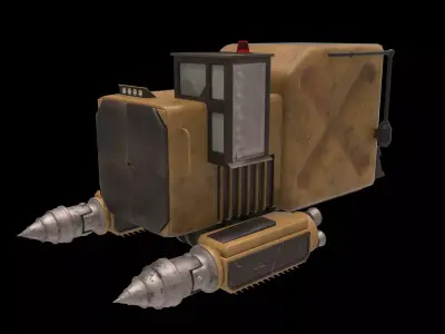 Space miner Low-poly 3D model