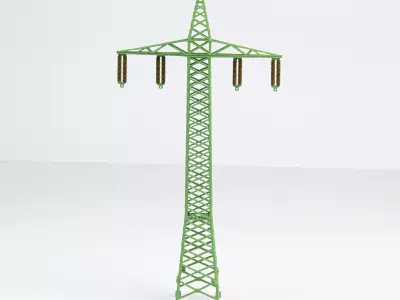 Single phase electric pole high 1-160 resin 3D print model