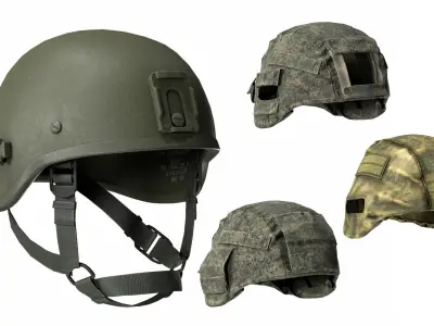 6B47 Russian Ratnik Helmet Modular Pack Low-poly 3D model