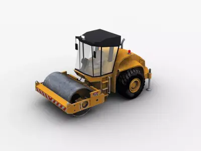 Road Roller lowpoly Low-poly 3D model purchase