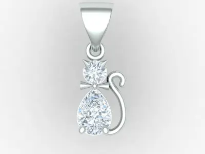 Cat pendant 01 3D print model purchase