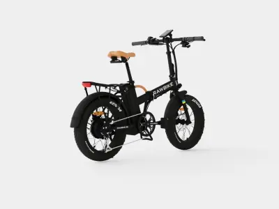 Matte Black Bike Low-poly 3D model