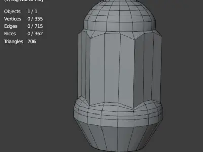 Lug Nut Free low-poly 3D model