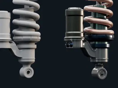 Sport shock absorber Low-poly 3D model