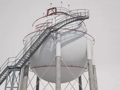 Industrial Liquified Hydrogen Flammable Gas Storage Tank 3D model