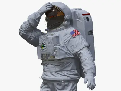 NASA Astronaut Suit with Backpack Rigged for Maya 3D model