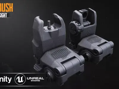 Magpul Mbush Sight AAA 3D game asset Low-poly 3D model