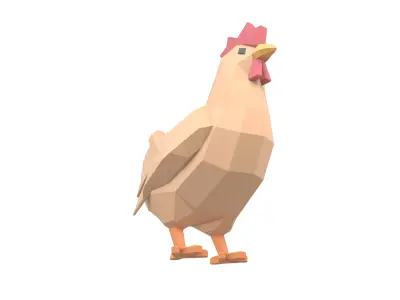 Low Poly Chicken v1 001 Free low-poly 3D model