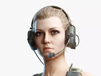Female Soldier Low-poly 3D model purchase