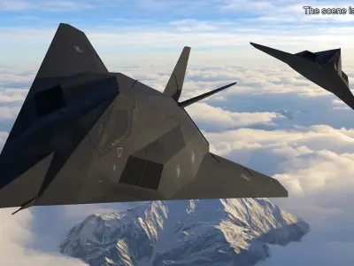 F-117 Nighthawk Stealth Aircraft in Flight 3D model