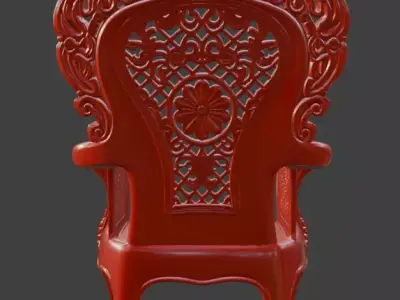 Royal Baroque Throne Chair 3D model