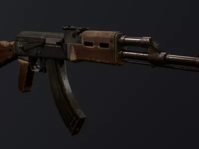 AK-47 ak - rifle Low-poly 3D model get
