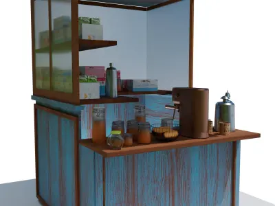 stylized coffee shop  3D model