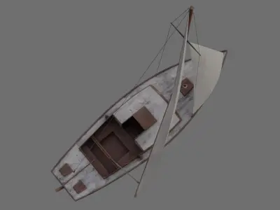 Sailboat 1B Low-poly 3D model