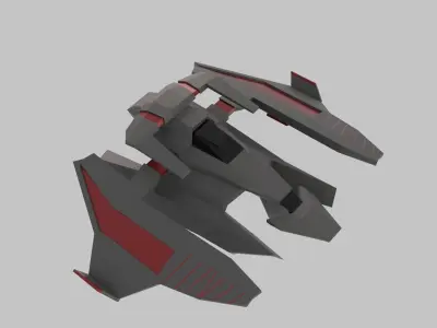 space ship low poly game ready Low-poly 3D model