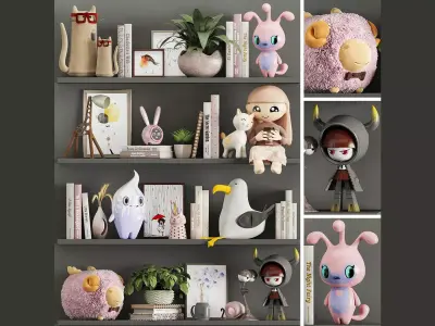 decor set for girls 3D model