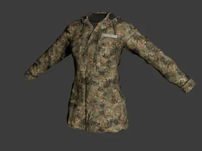 Game-Ready Military Parka with 9 Color Variants Low-poly 3D model