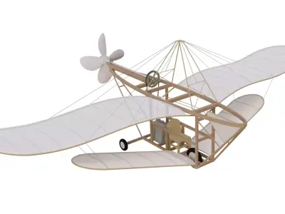 Aircraft biplane 3D model