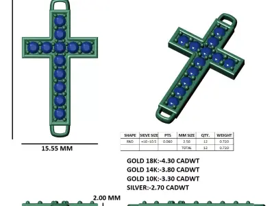 Cross Bracelet Part 3D print model