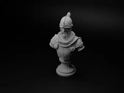 Medieval Knight Bust Chess 3D print model purchase