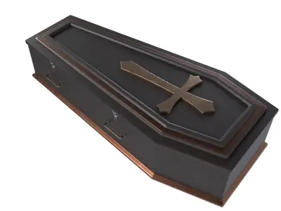 Coffin Box Maya Rigged Low-poly 3D model