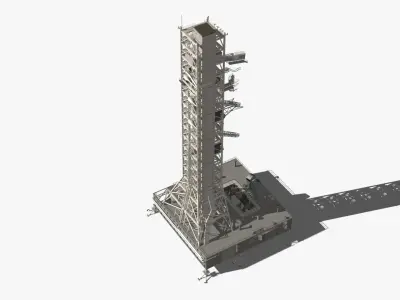 Rocket Launch Tower 3D model