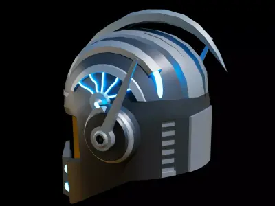 Low Poly Sci Fi Cyberpunk Helmet 3D Model Low-poly 3D model