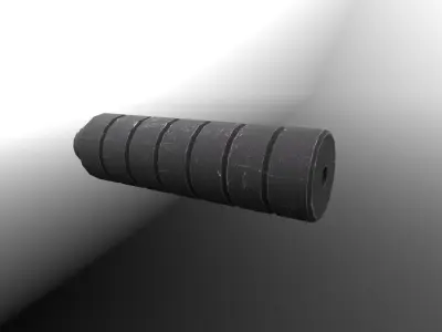 Rifle silencer  Low-poly 3D model