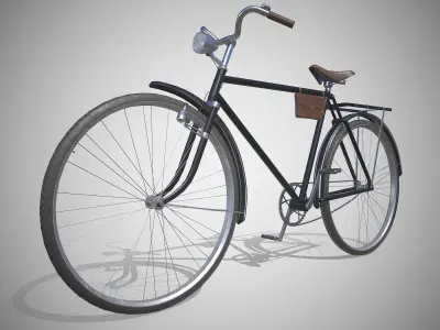 Customizable Vintage Bicycle Black - Updated for 2021 Low-poly 3D model