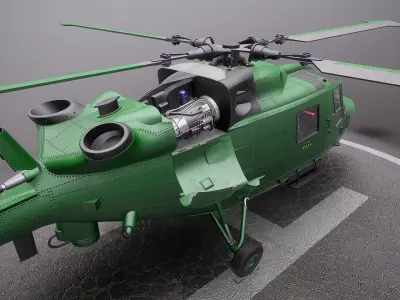 British helicopter Low-poly 3D model