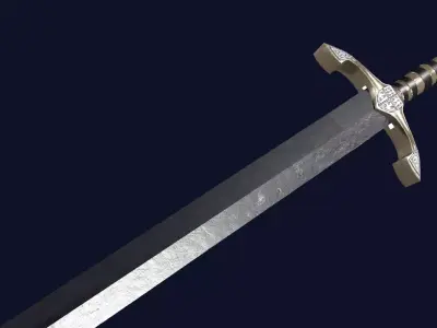 Gladius sword with Excalibur handle Low-poly 3D model