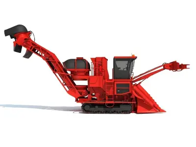 Red Sugar Cane Harvester 3D model