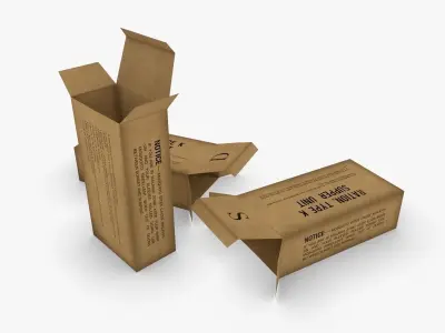 US K-Ration boxes Low-poly 3D model