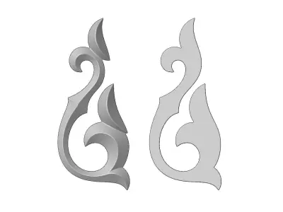 Carved floral scroll onlay and molding relief 3D print model purchase