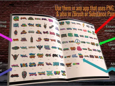 Urban Decals Maker for ZBrush Substance Painter and others Texture