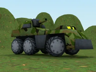 Low Poly Armored Car Low-poly 3D model
