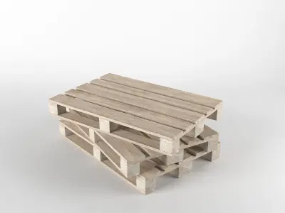 Pallet 3D model stack of wooden pallets Low-poly 3D model