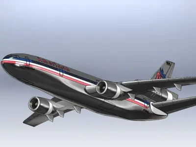 DC-10 american airlines boeing - american airlines boeing - a... 3D model