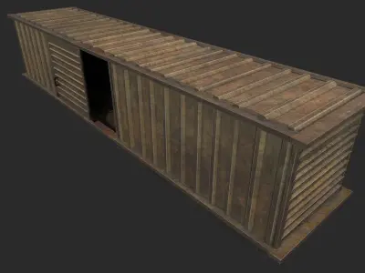 Old Train Wagon Low-poly 3D model purchase