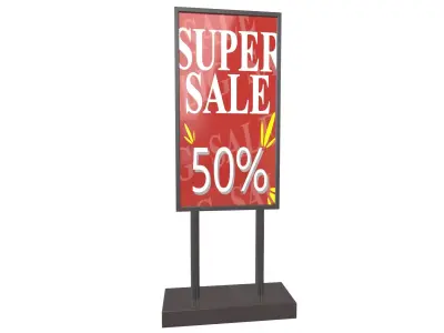 Advertising Display Mockup v1 002 Low-poly 3D model