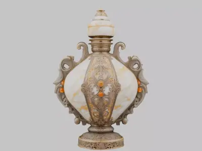 Ornate Perfume Vessel Low-poly 3D model