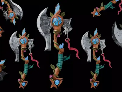 Stylized Axe Free low-poly 3D model