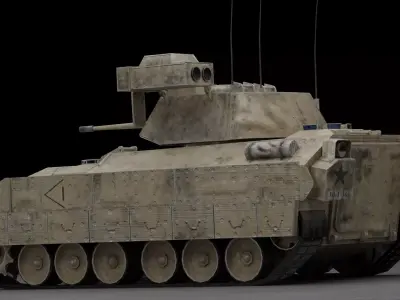 Low Poly Abrams and Bradley Game Ready Free low-poly 3D model